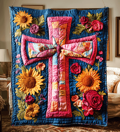 Rose of Salvation Quilted Blanket