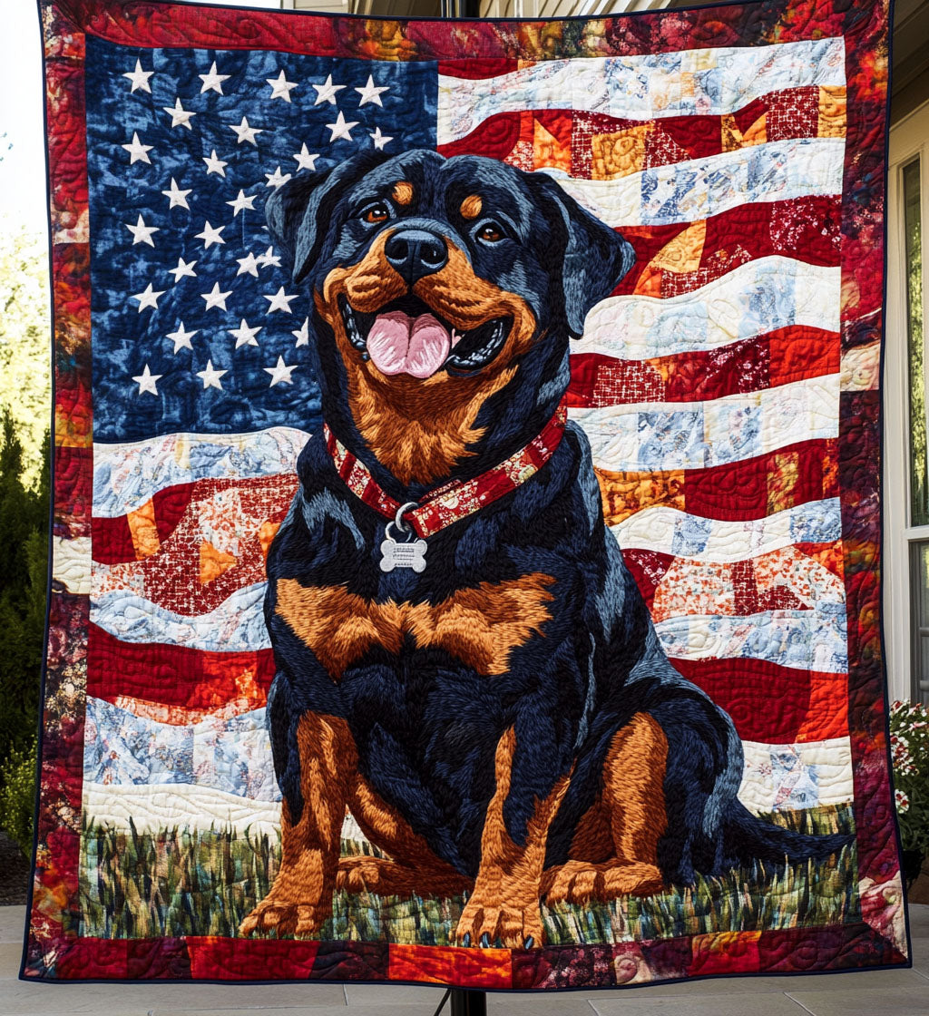 Rottweiler Prowess Quilted Blanket