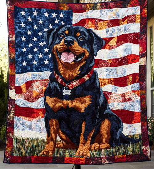 Rottweiler Prowess Quilted Blanket