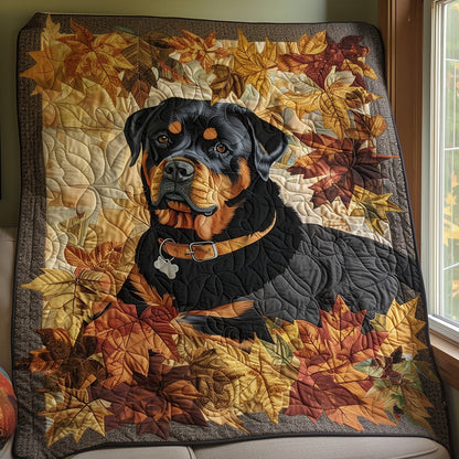 Rottweiler's Autumn Breeze Personalized Quilted