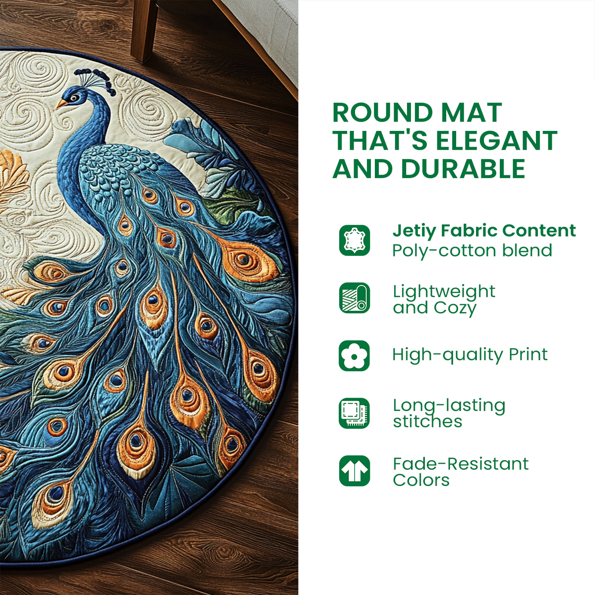 Festive Labrador Retriever Quilted Round Mat