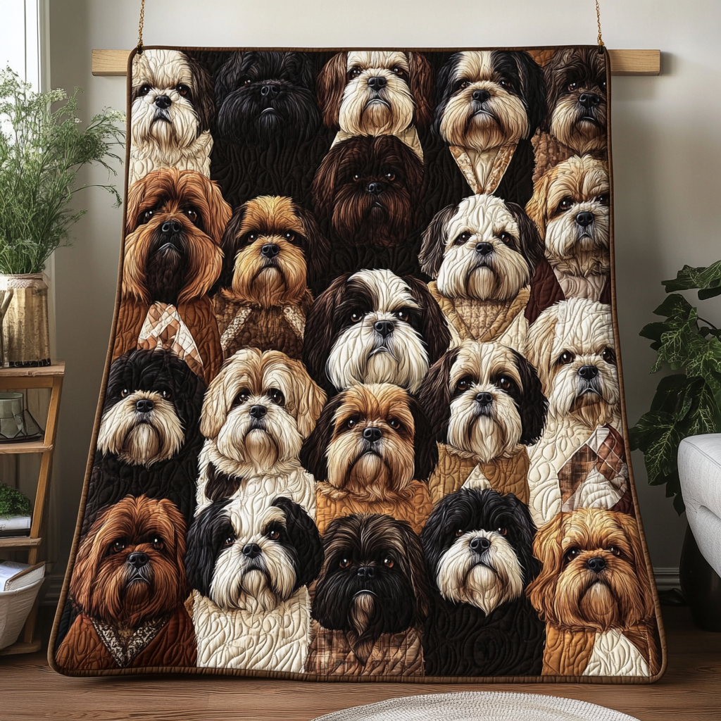 Royal Shih Tzu Quilted Blanket