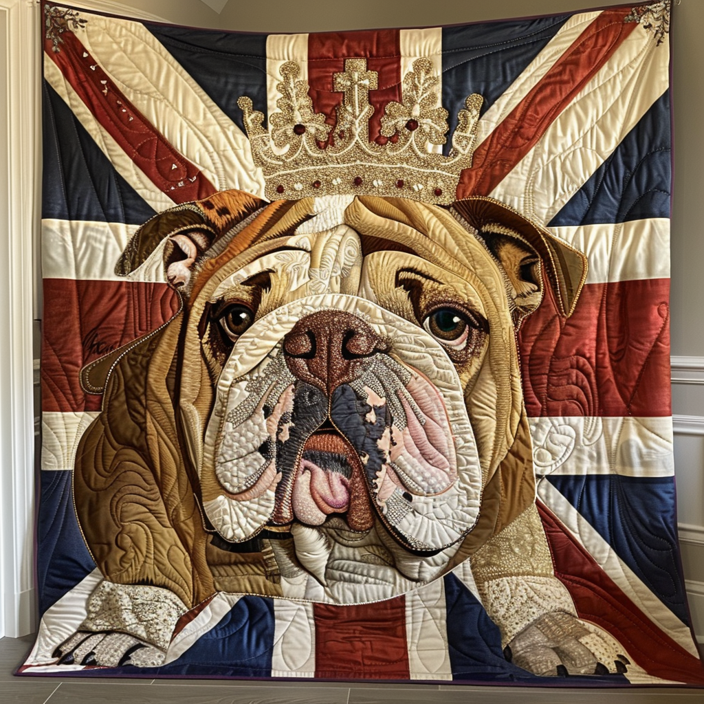 Royal Bulldog Quilted Blanket