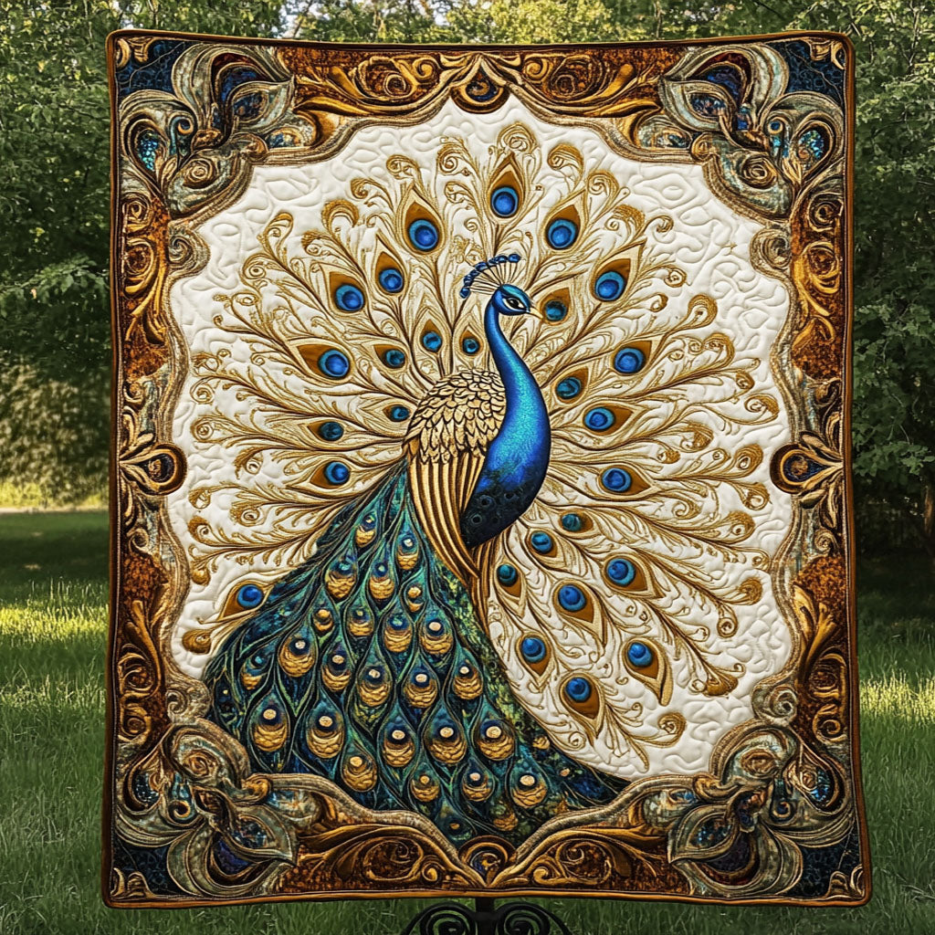 Royal Feathers Quilted Blanket