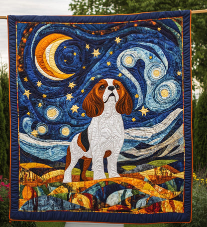 Royal Spaniel Dreams Quilted Blanket