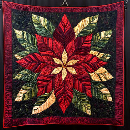 Ruby Blossom Quilted Blanket