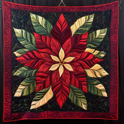 Ruby Blossom Quilted Blanket