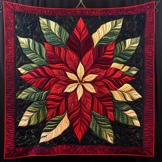 Ruby Blossom Quilted Blanket