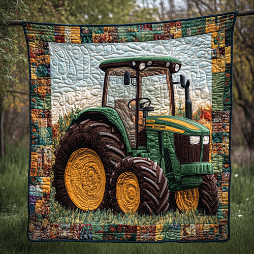 Rural Wheels Quilted Blanket