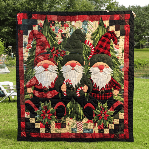 Rustic Gnome Quilted Blanket