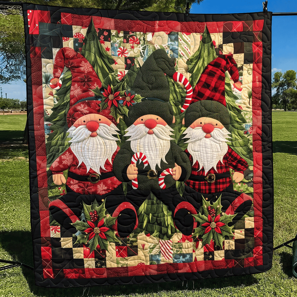 Rustic Gnome Quilted Blanket