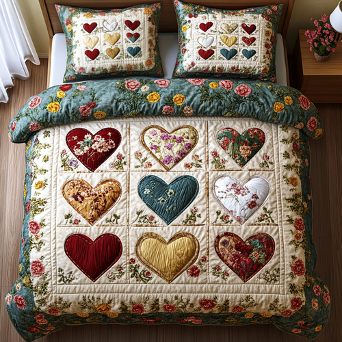 Rustic Love Path 3-Piece Quilted Bedding Set