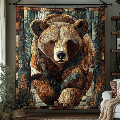 Rustic Bear Haven Quilted Blanket