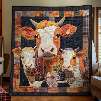 Rustic Cowscape Quilted Blanket