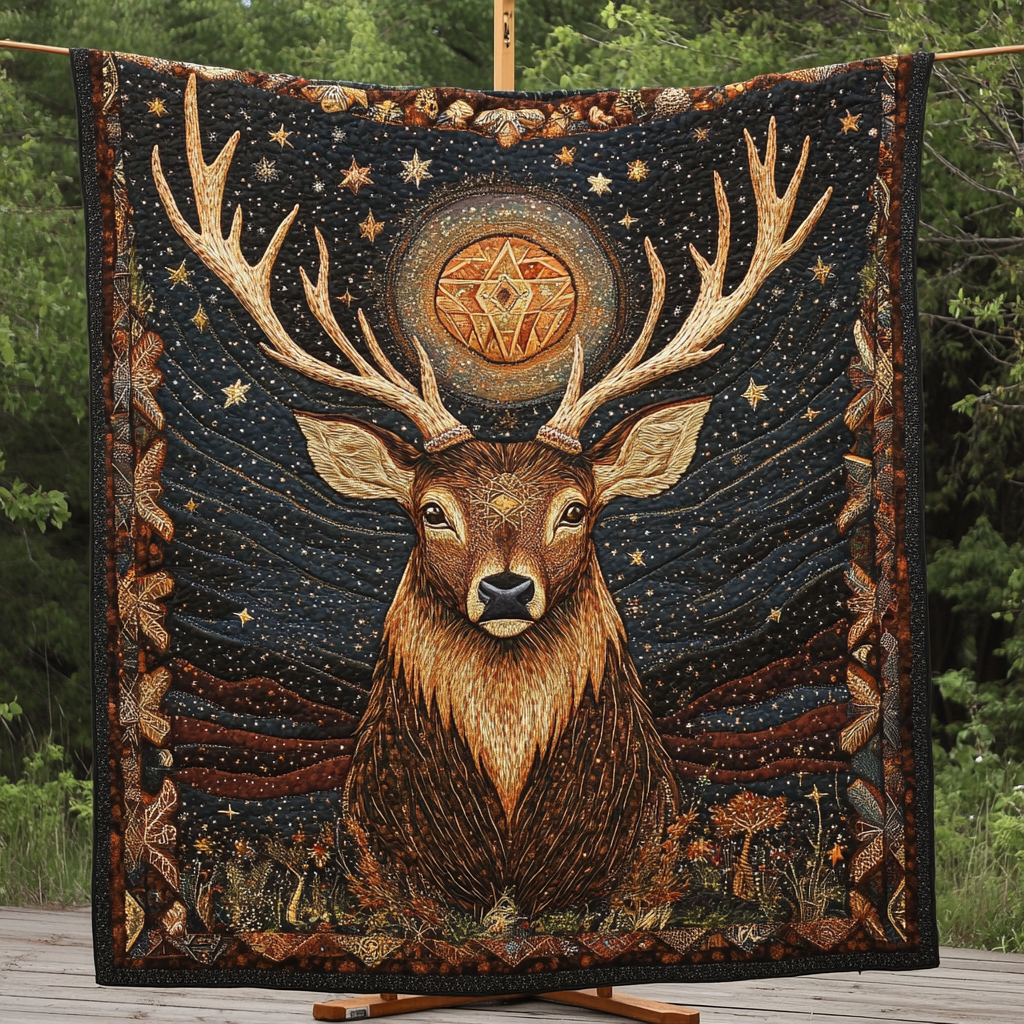 Rustic Doe Quilted Blanket