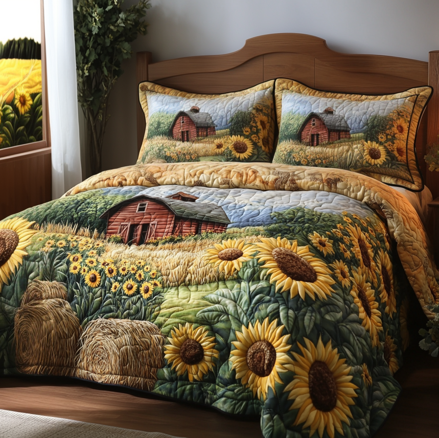 Rustic Farm 3-Piece Quilted Bedding Set