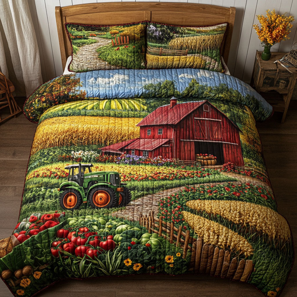 Rustic Farmhouse 3-Piece Quilted Bedding Set