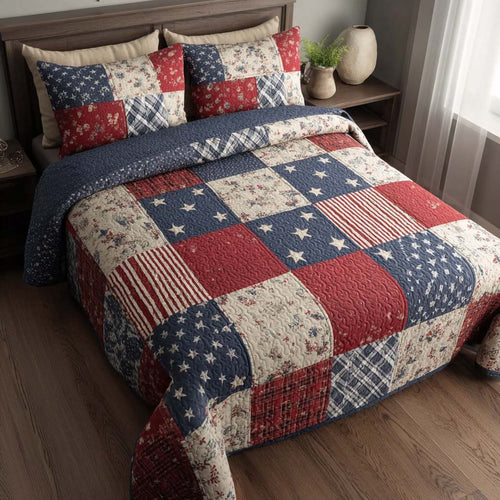 Rustic Mosaic 3-Piece Quilted Bedding Set