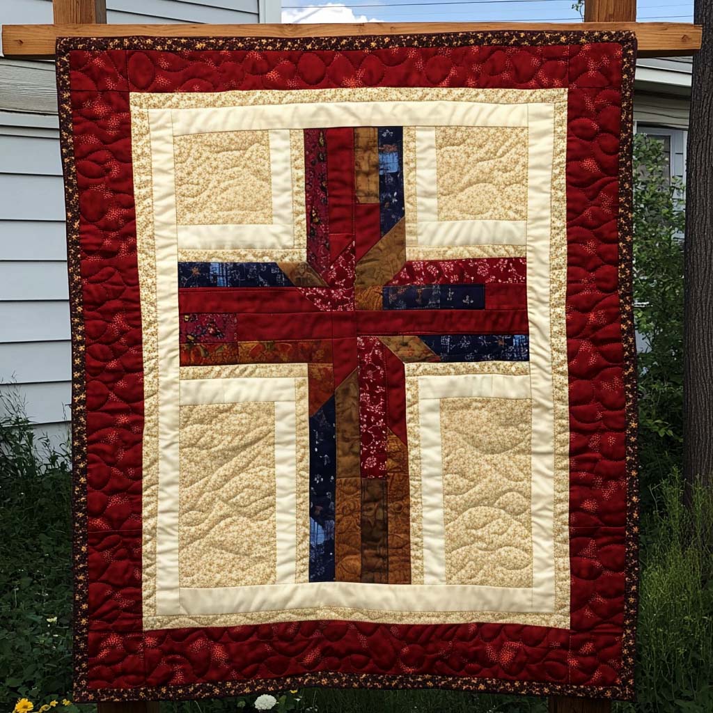 Rustic Patchwork Quilted Blanket