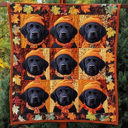 Rustic Retriever Quilted Blanket