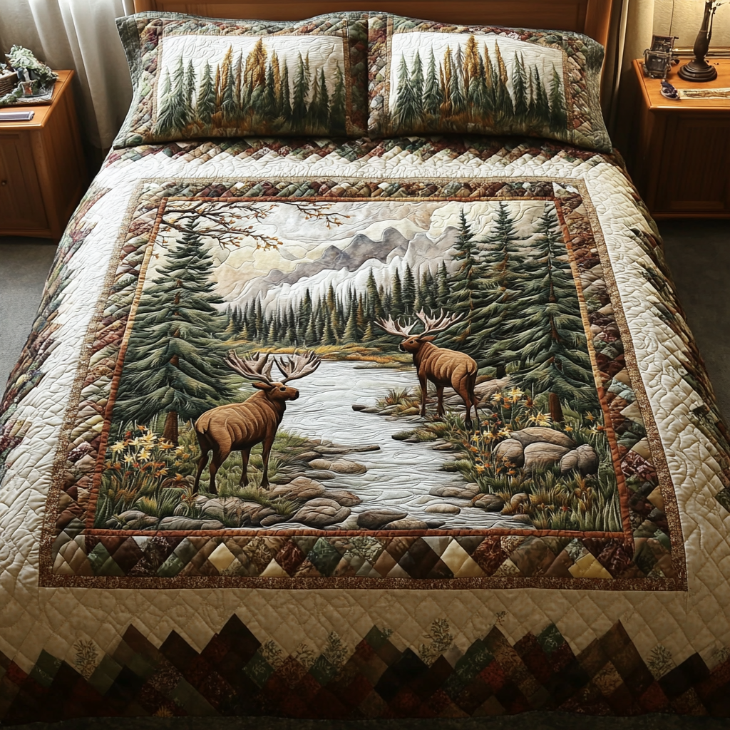 Rustic Serenity 3-Piece Quilted Bedding Set