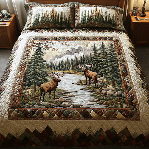 Rustic Serenity 3-Piece Quilted Bedding Set