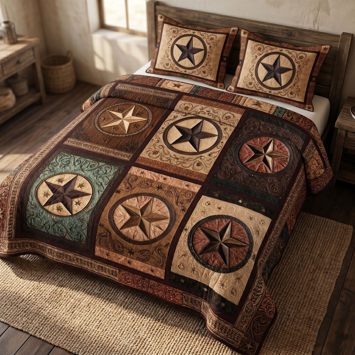 Rustic Southern 3-Piece Quilted Bedding Set