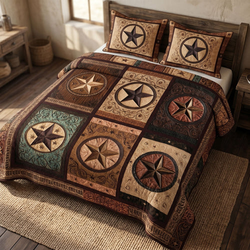 Rustic Southern 3-Piece Quilted Bedding Set