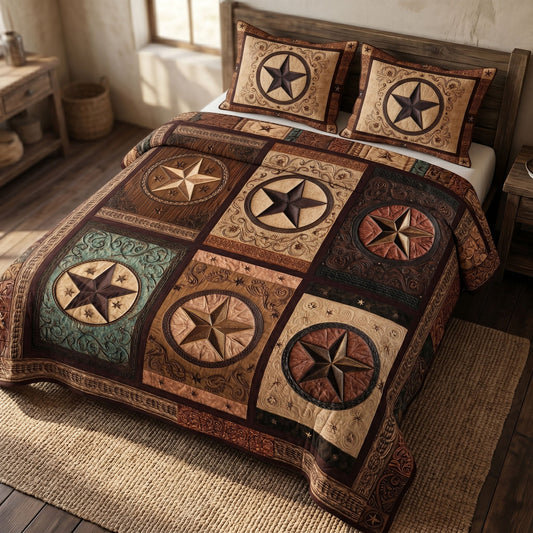 Rustic Southern 3-Piece Quilted Bedding Set
