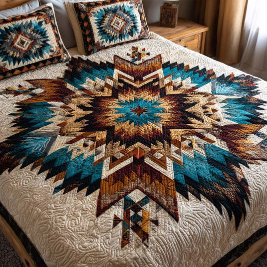 Rustic Starline 3-Piece Quilted Bedding Set