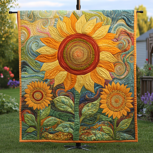 Rustic Sunshine Quilted Blanket