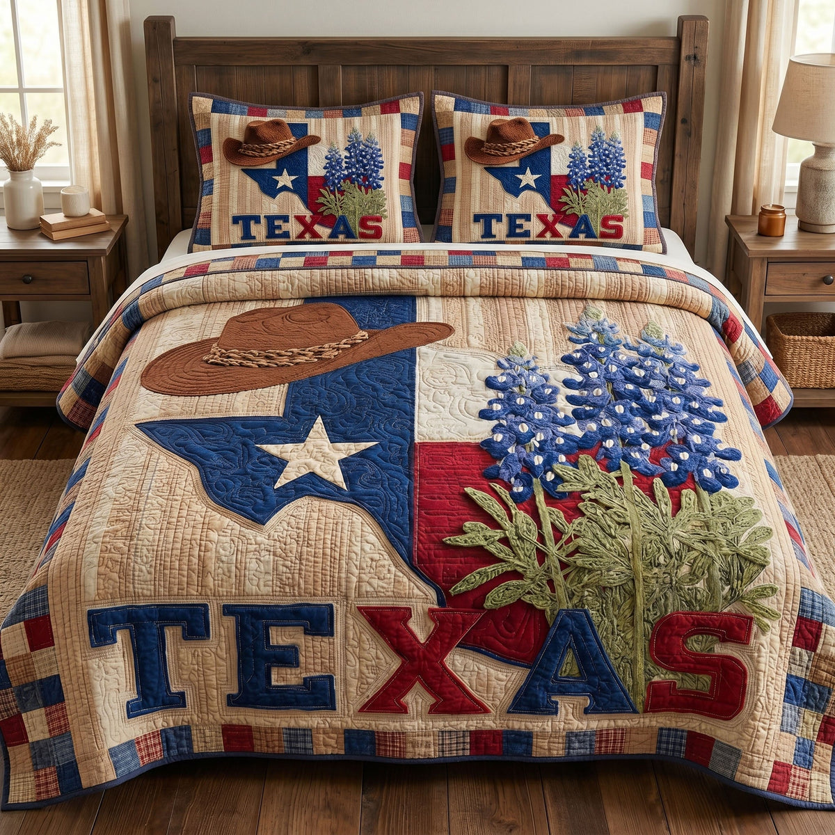 Rustic Wagon 3-Piece Quilted Bedding Set