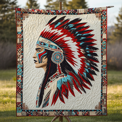 Sacred Headdress Quilted Blanket