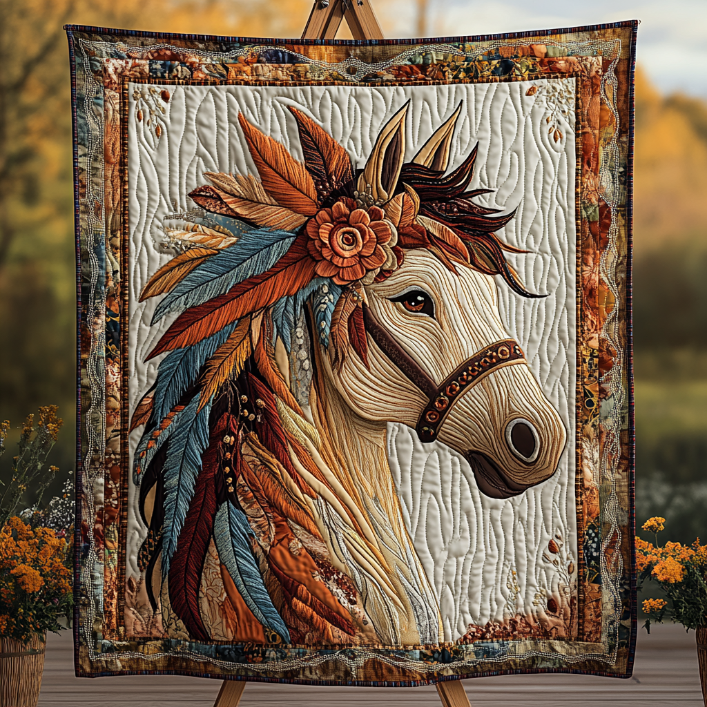 Sacred Mustang Quilted Blanket