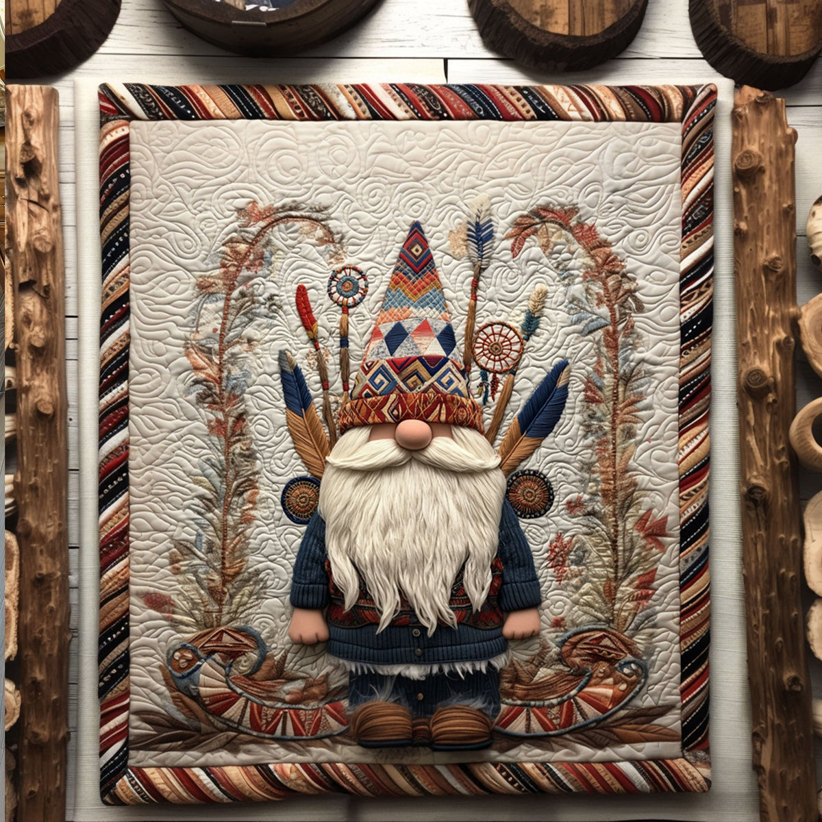 Sacred Roots Gnome Quilted Blanket