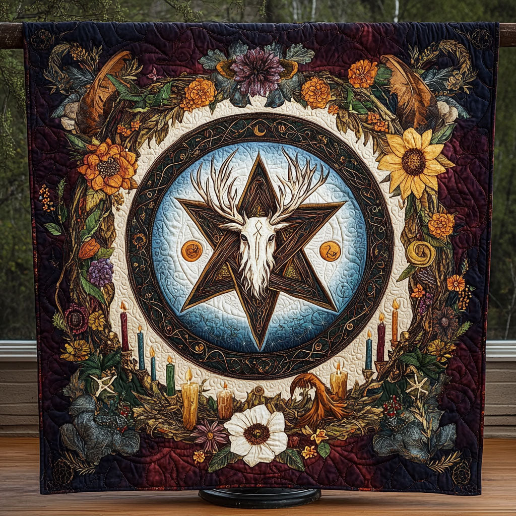 Sacred Star Bloom Quilted Blanket