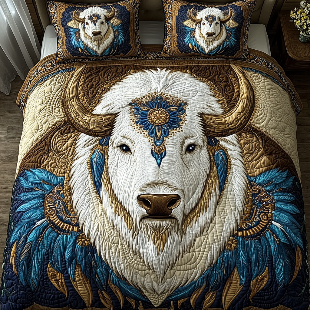 Sacred Steps 3-Piece Quilted Bedding Set