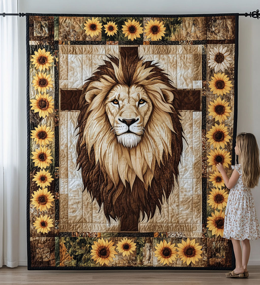 Sacred Sunflower Quilted Blanket