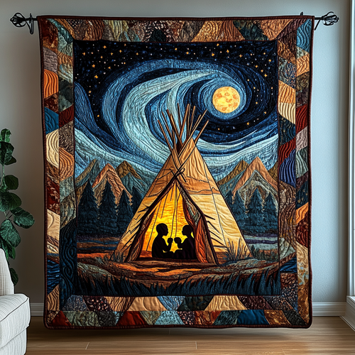 Sacred Sunset Quilted Blanket