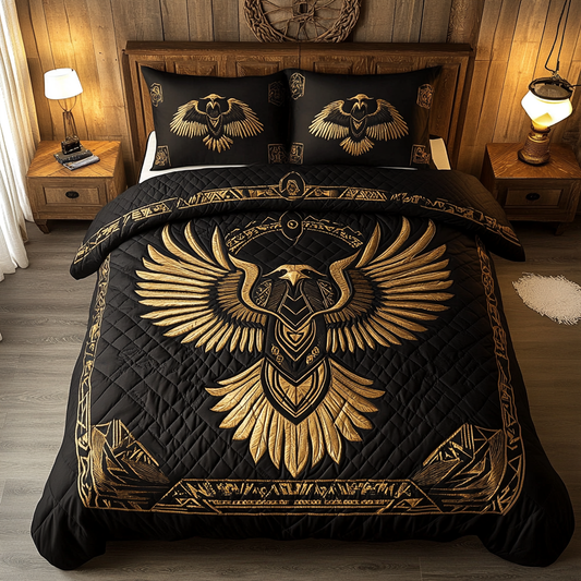 Sacred Wings 3-Piece Quilted Bedding Set