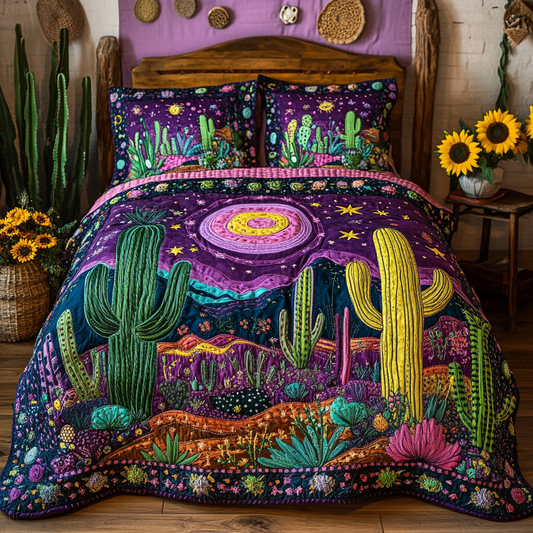 Saguaro Glow 3-Piece Quilted Bedding Set