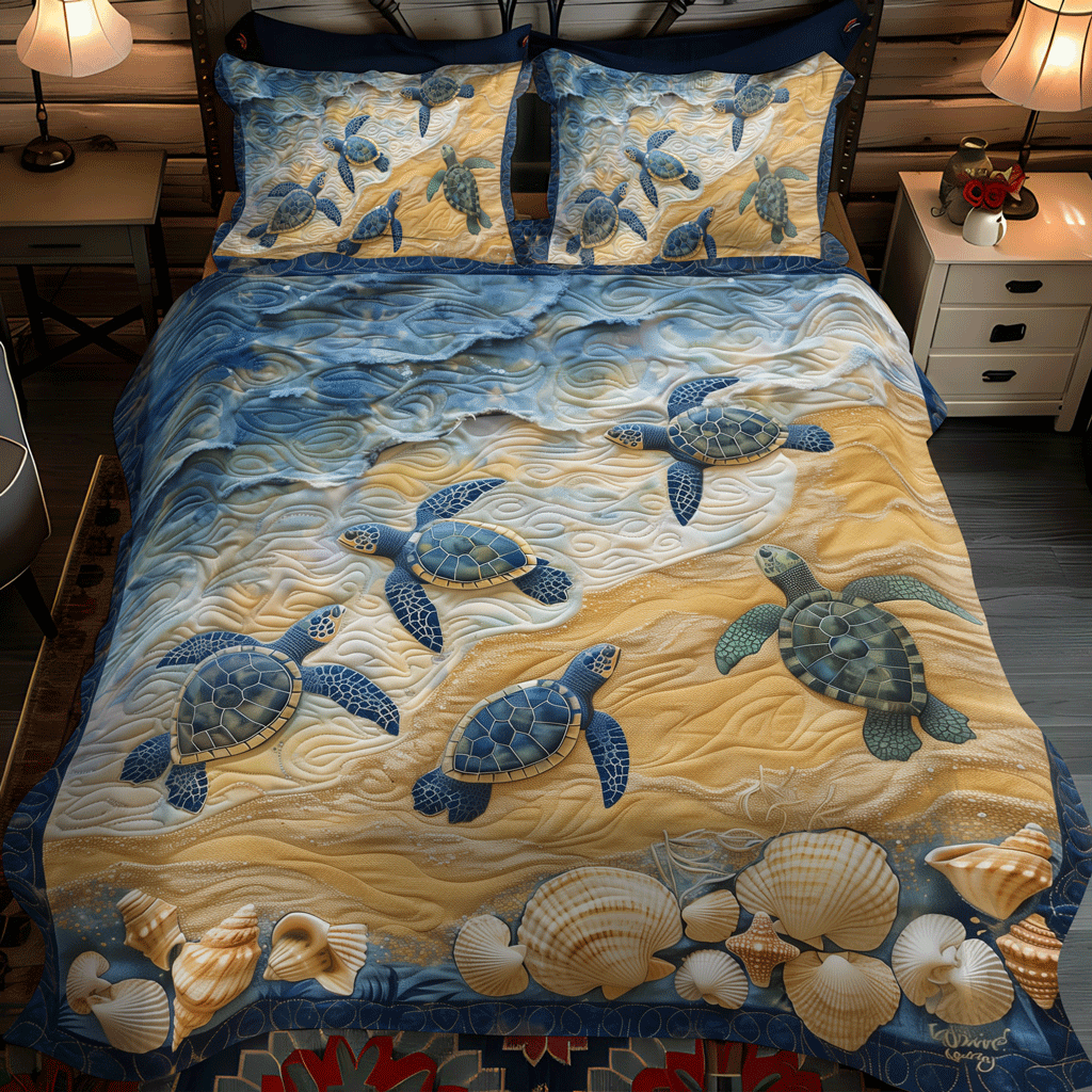 Sand to Sea 3-Piece Quilted Bedding Set