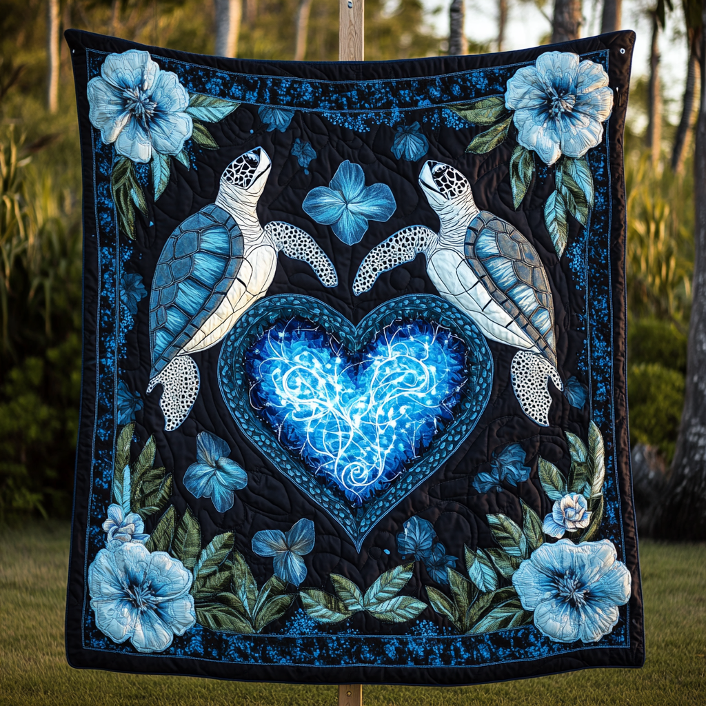 Sandy Shells Quilted Blanket