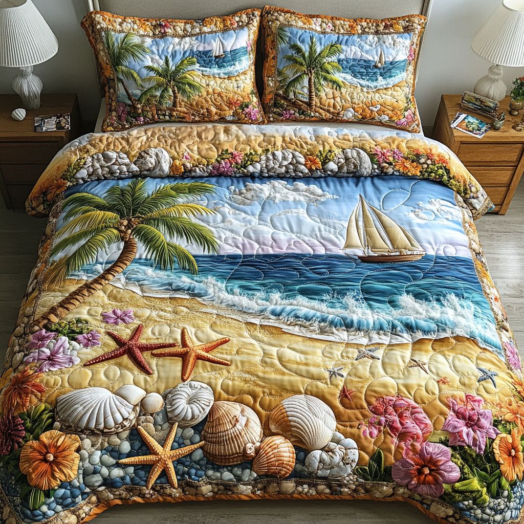 Sandy Shore 3-Piece Quilted Bedding Set