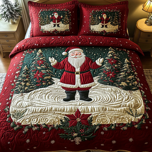 Santa Arrival 3-Piece Quilted Bedding Set