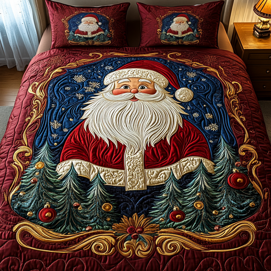 Santa Joy 3-Piece Quilted Bedding Set
