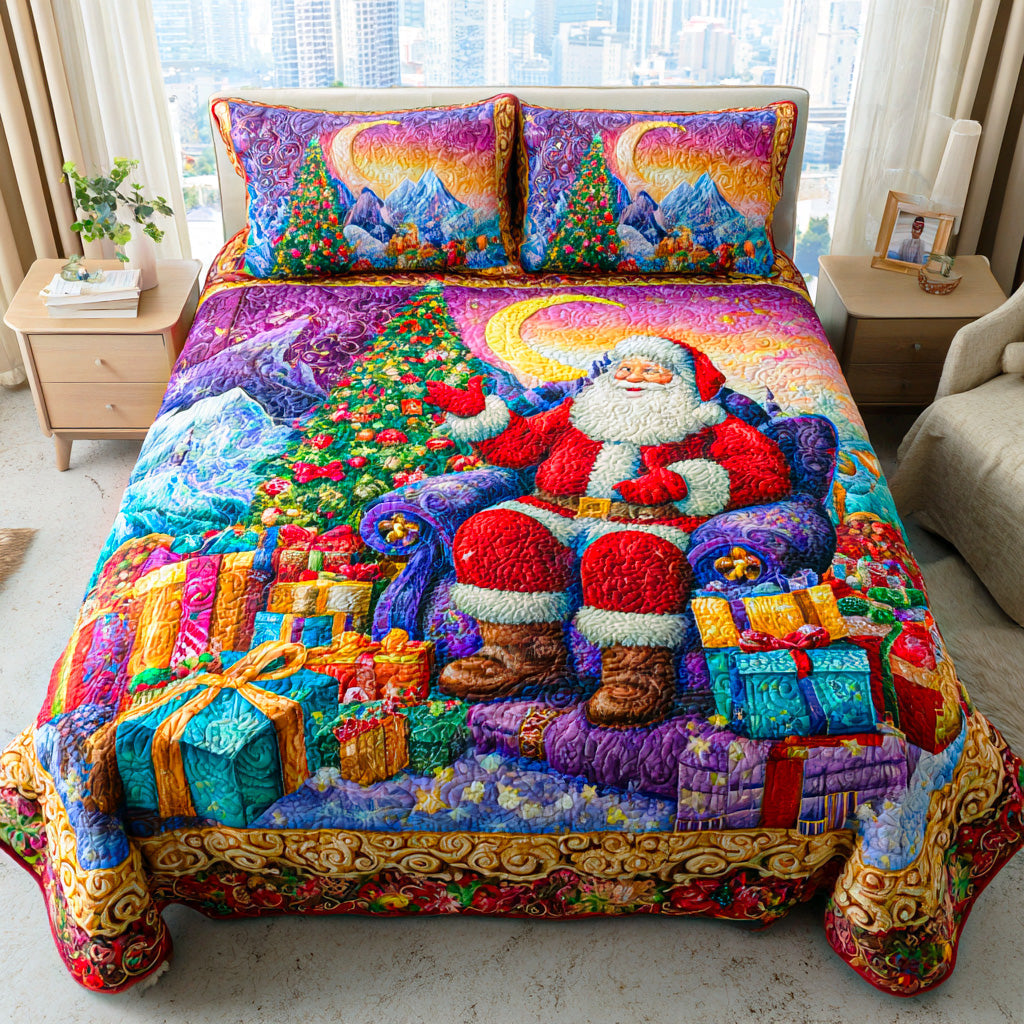 Santa Joy Ride 3-Piece Quilted Bedding Set