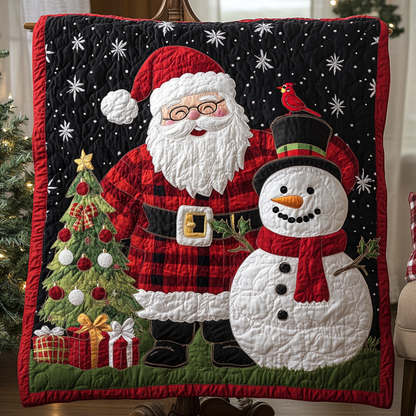 Santa Snowman Quilted Blanket