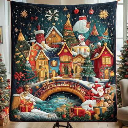 Santa Town Quilted Blanket