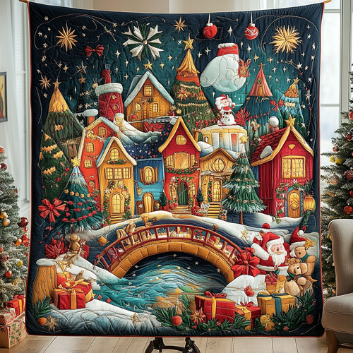 Santa Town Quilted Blanket